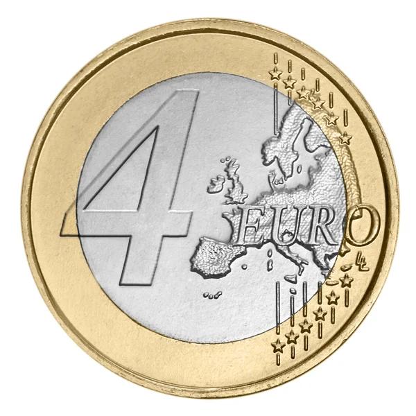 Moeda de quatro euros — Fotografia de Stock