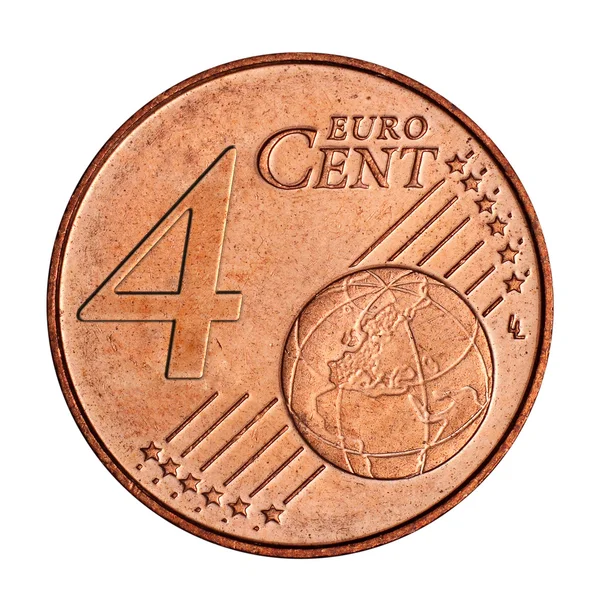 Moneta da 4 cent euro — Foto Stock