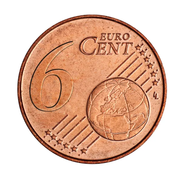 6 euro cent coin — Stock Photo, Image