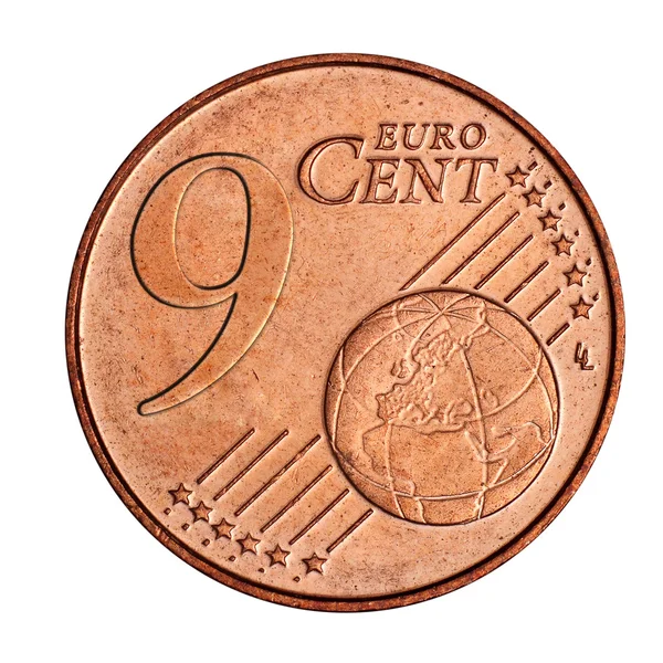 9 euro cent coin — Stock Photo, Image