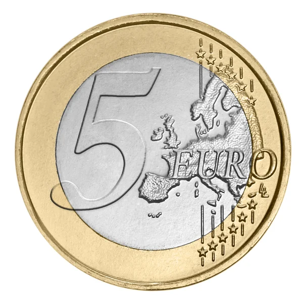П'ять євро монетою Стокова Картинка
