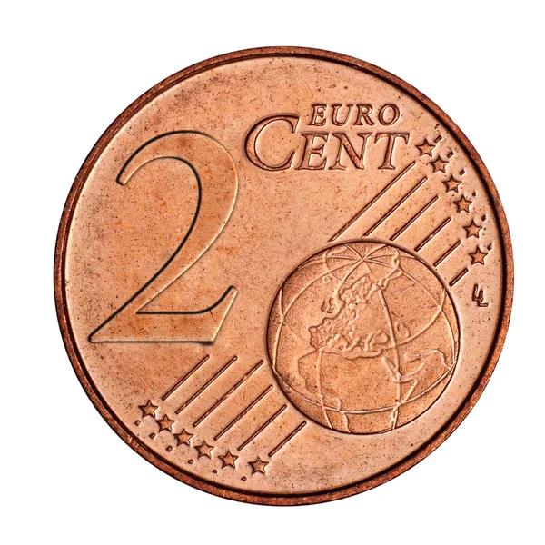2 유로 센트 동전 스톡 사진