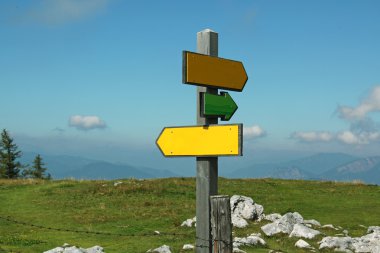Tourist signpost in nature clipart