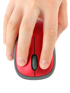 Hand with computer mouse clipart