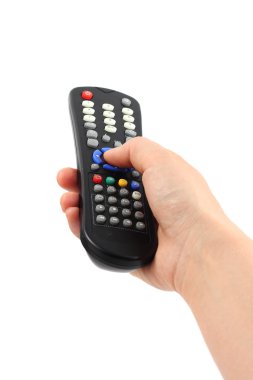 Hand with remote control clipart