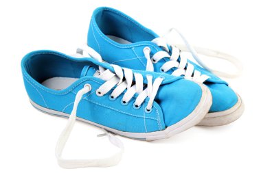 Blue sneaker on a white background clipart