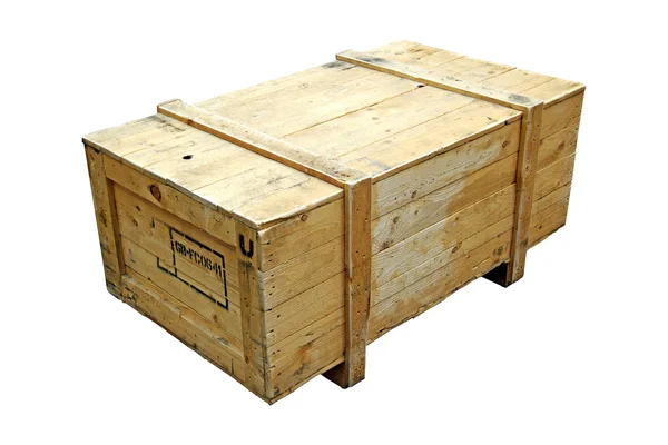Wooden crate isolated on a white background — Stock Photo, Image