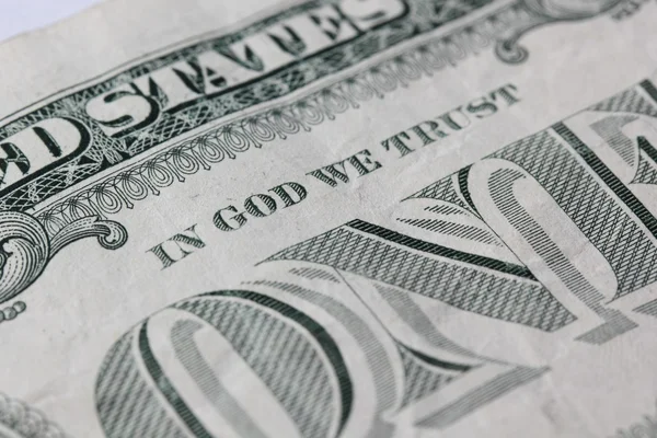 Macro de uma nota de dólar — Fotografia de Stock