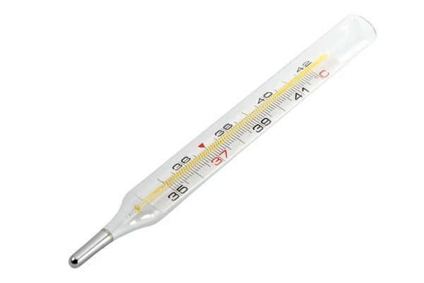 Medical mercury thermometer on white background — Stock Photo, Image