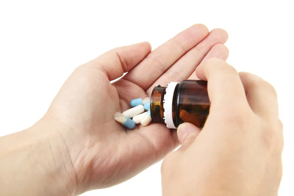 Egy kézzel tabletták — Stock Fotó