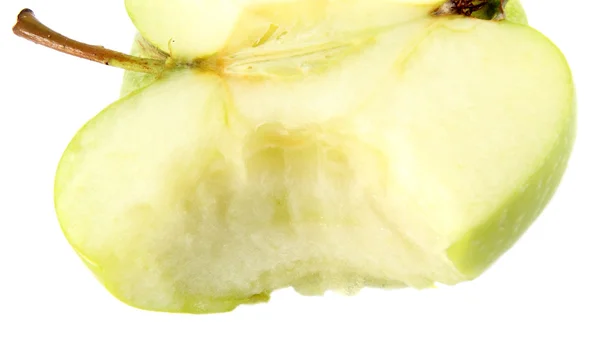 Manzana mordida verde — Foto de Stock