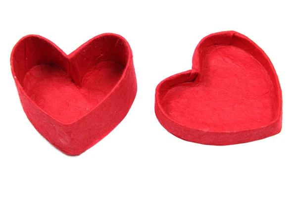 Открытый красный подарок в форме сердца — стоковое фото