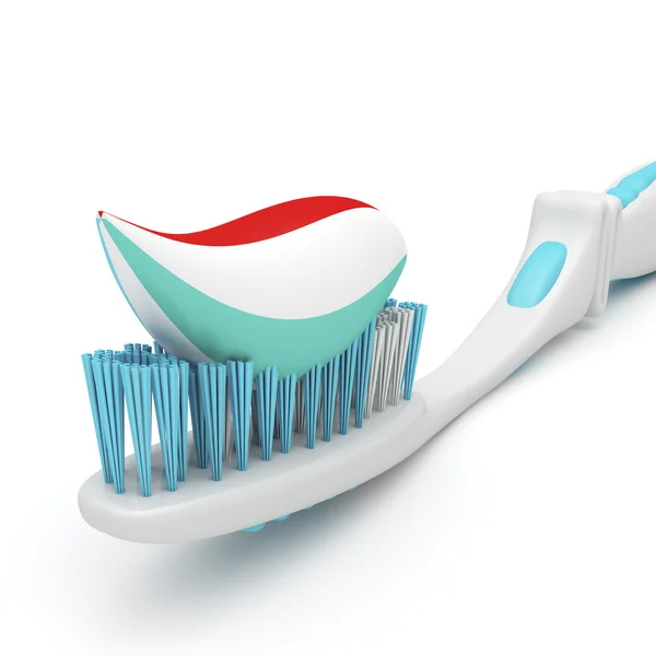 Diş macunlu diş fırçası — Stok fotoğraf