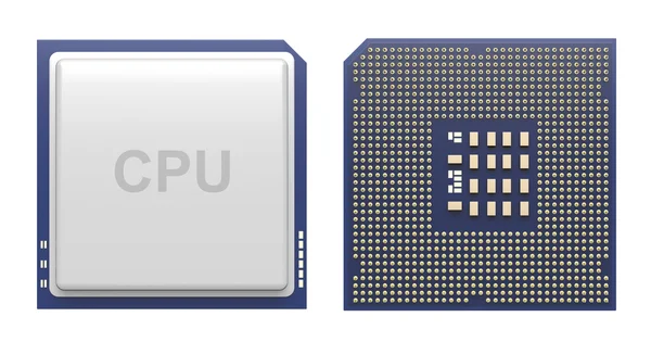 De processor van de computer op wit wordt geïsoleerd — Stockfoto
