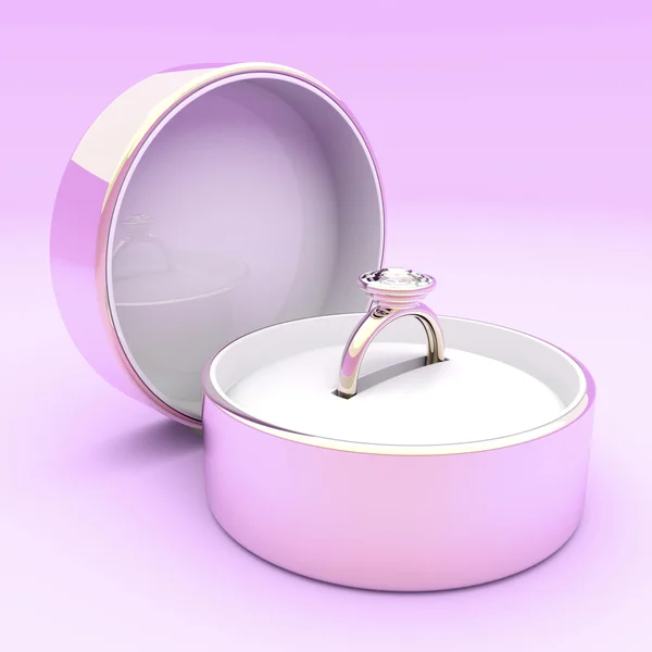Růžového zlata diamantový prsten — Stock fotografie