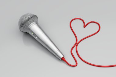 Microphone and red heart clipart