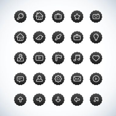 Vintage Black Icon Set clipart