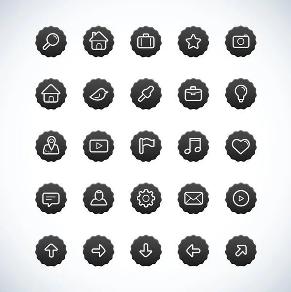 stock vector Vintage Black Icon Set