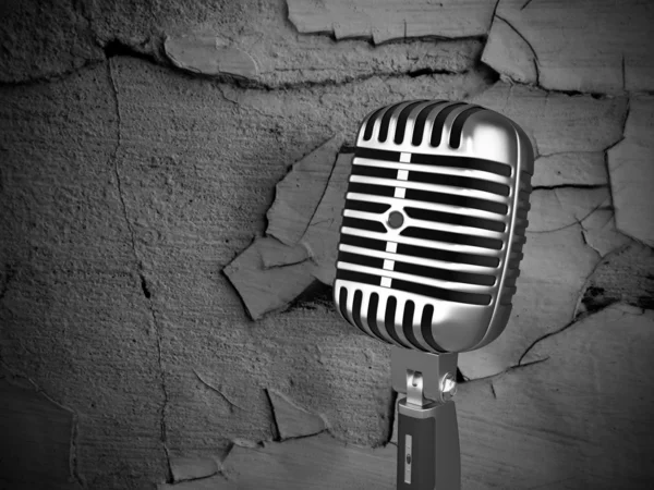Винтажный микрофон на грязном фоне — стоковое фото