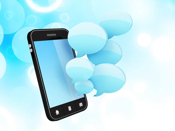 Smartphone com bolhas de fala — Fotografia de Stock