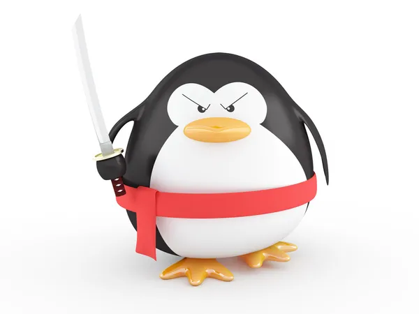 Fat ninja penguin — Stock Photo, Image