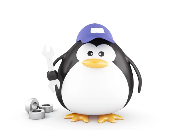 Tłuszczu mechanik Pingwin — Zdjęcie stockowe