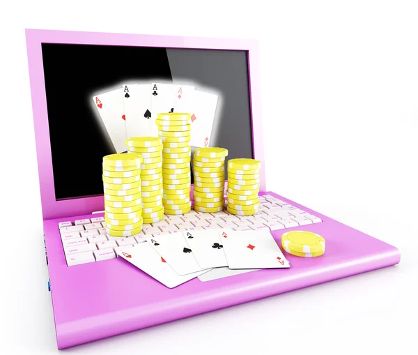 Op lijn poker — Stockfoto