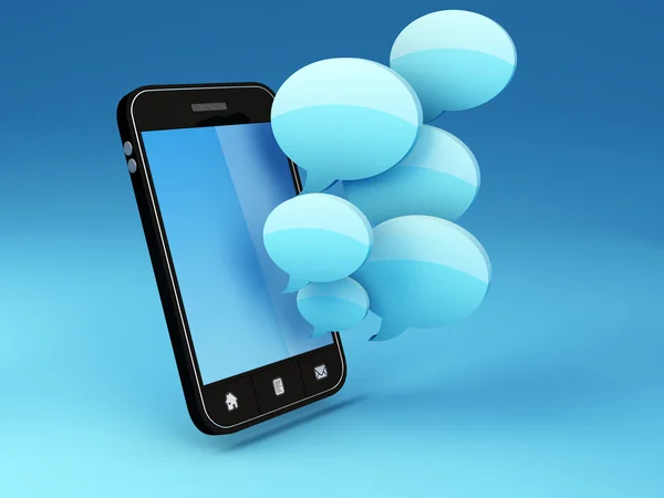 Smartphone s hlasovými bublinami — Stock fotografie