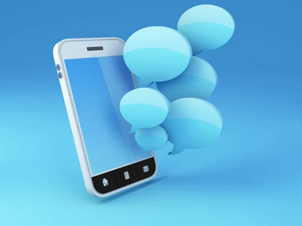 Smartphone with speech bubbles — Stock Photo, Image
