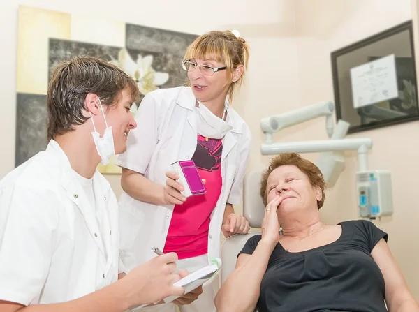 Dentist and assistant — Stock Photo, Image