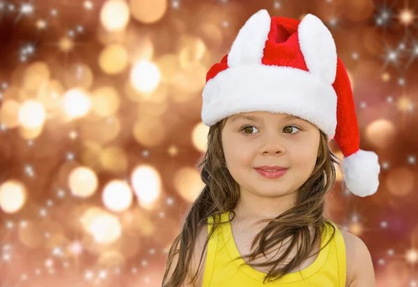 Girl in Santa hat — Stock Photo, Image