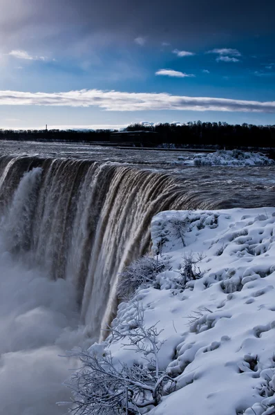 Niagara falls in winter evening Stock Photo