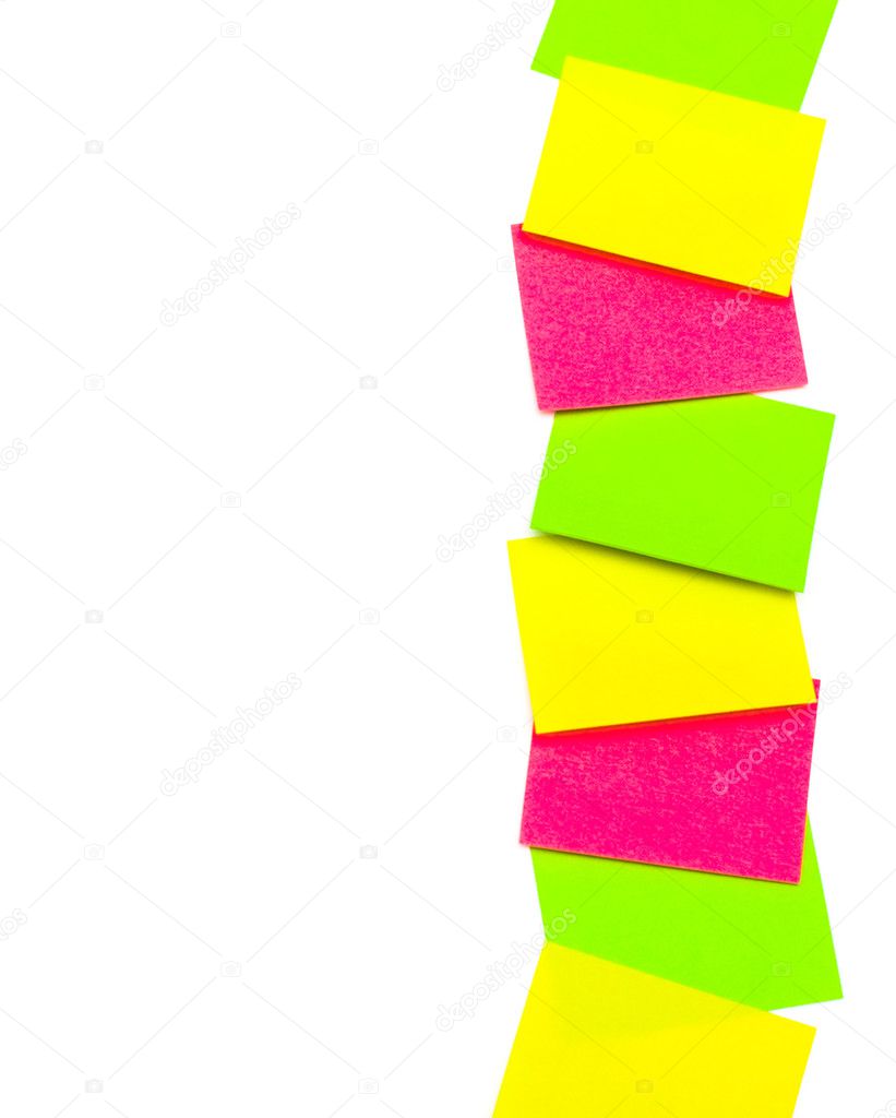 Vertical row of paper stickers