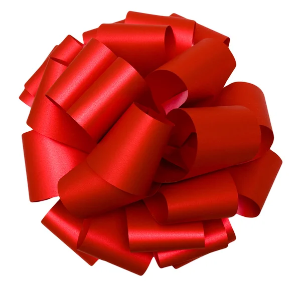 Röd rosett isolerad på vit, ovanifrån — Stockfoto
