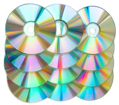 CDs in a rows clipart
