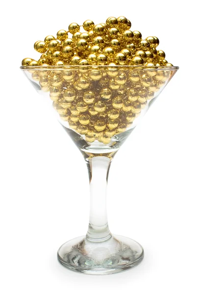 Gold necklace in glass — Stock Photo, Image