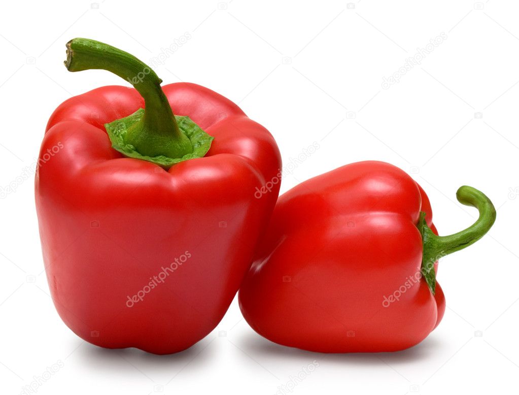 Pair of red bell peppers