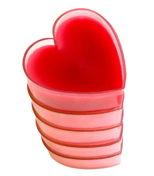 Rood hart op roze hart — Stockfoto