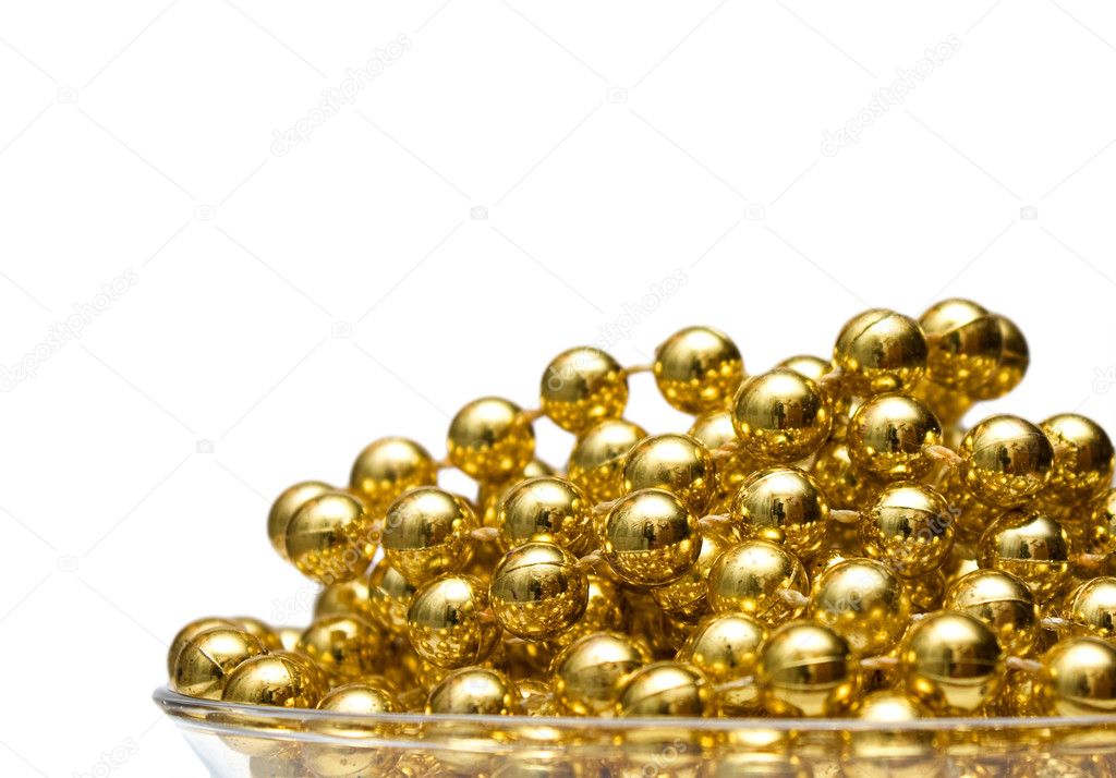 Background with gold beads