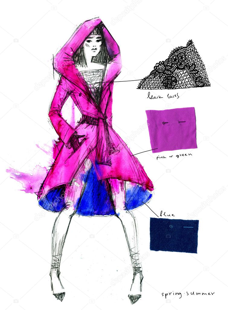 A sketch of a fashion model.