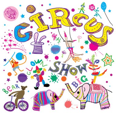 Circus. Party. Shows limited! clipart