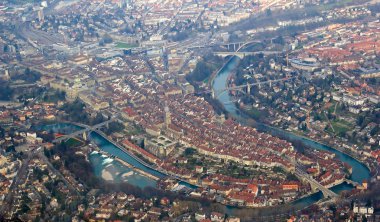 Aerial view of Bern clipart