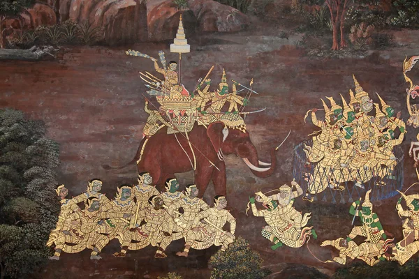Ταϊλάνδης τοιχογραφία — Φωτογραφία Αρχείου
