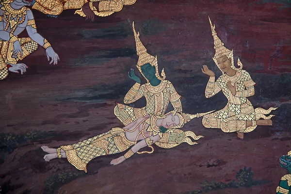Ταϊλάνδης τοιχογραφία — Φωτογραφία Αρχείου