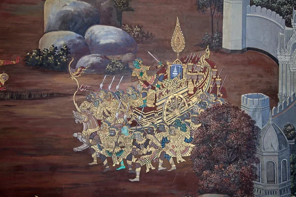 Pittura murale tailandese — Foto Stock