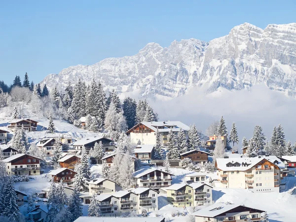 Winter in de Alpen Rechtenvrije Stockfoto's