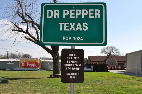 Podepsat dr pepper texas — Stock fotografie