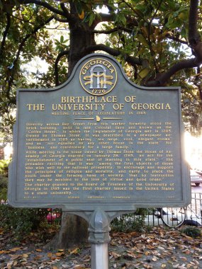 Birthplate University of Georgia Placard clipart