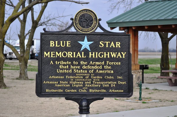 Firma Blue Star Memorial Highway — Foto de Stock