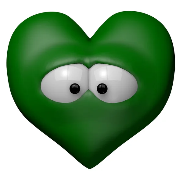 Zelené srdce — Stock fotografie